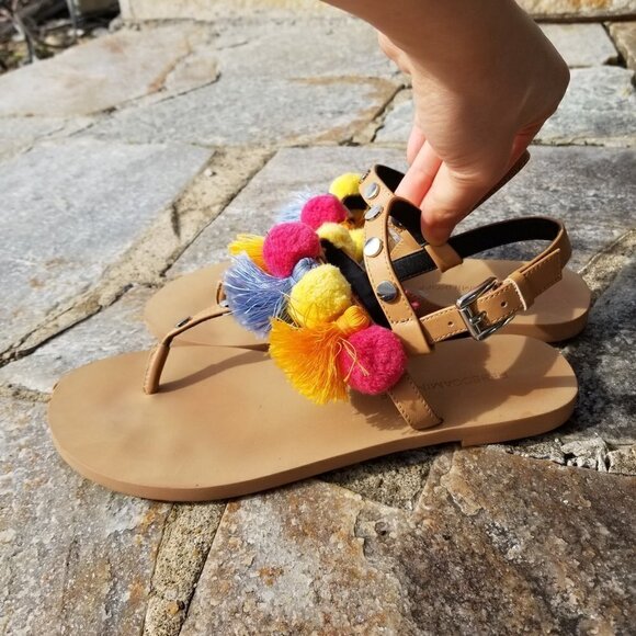 Rebecca Minkoff Estelle Studded Pom Pom Sandals 7 - Picture 5 of 13